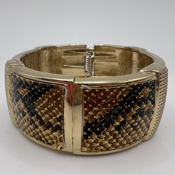 Gold Plated Snakeskin Cuff Bracelet - Picture 4 of 4